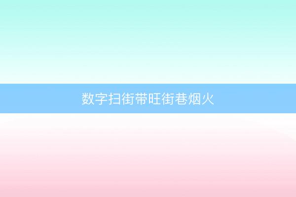 数字扫街带旺街巷烟火