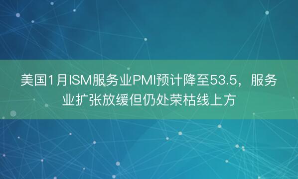 美国1月ISM服务业PMI预计降至53.5，服务业扩张放缓但仍处荣枯线上方