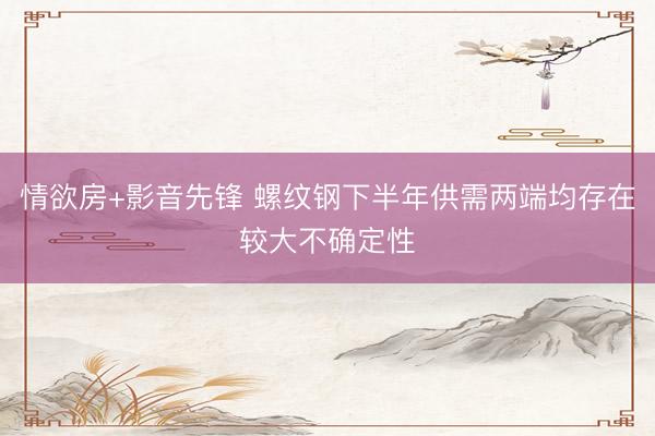 情欲房+影音先锋 螺纹钢下半年供需两端均存在较大不确定性
