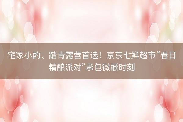 宅家小酌、踏青露营首选！京东七鲜超市“春日精酿派对”承包微醺时刻