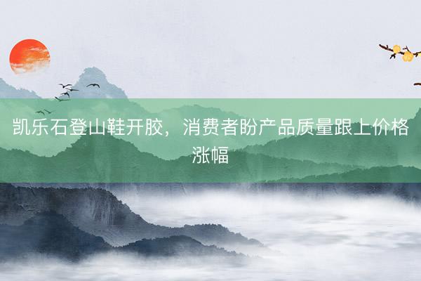 凯乐石登山鞋开胶，消费者盼产品质量跟上价格涨幅