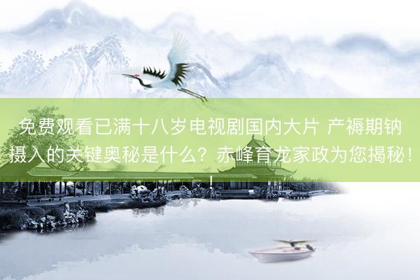 免费观看已满十八岁电视剧国内大片 产褥期钠摄入的关键奥秘是什么？赤峰育龙家政为您揭秘！