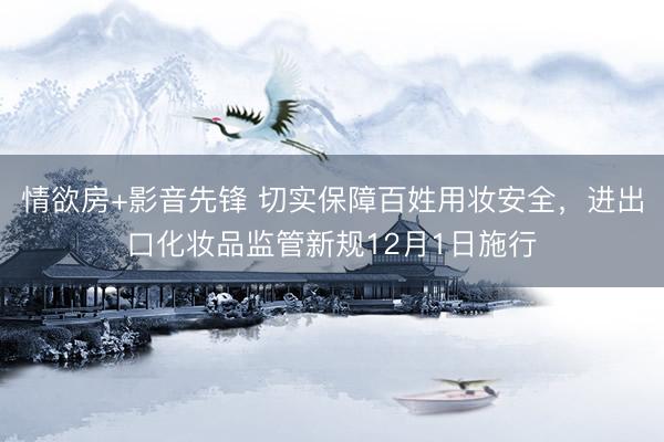 情欲房+影音先锋 切实保障百姓用妆安全，进出口化妆品监管新规12月1日施行