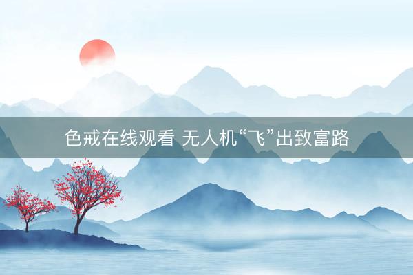 色戒在线观看 无人机“飞”出致富路