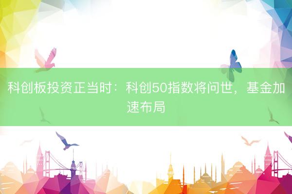 科创板投资正当时：科创50指数将问世，基金加速布局