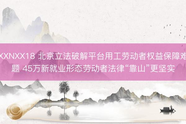 XXNXX18 北京立法破解平台用工劳动者权益保障难题 45万新就业形态劳动者法律“靠山”更坚实