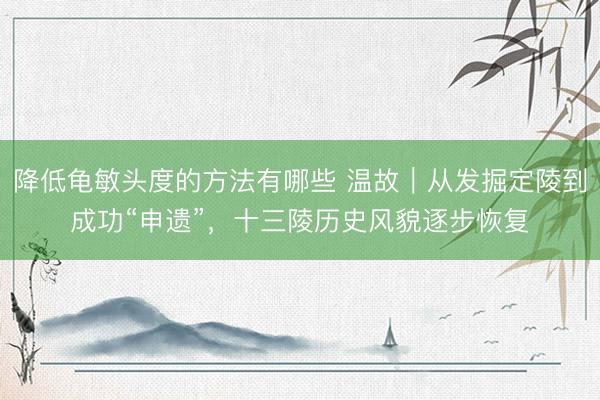 降低龟敏头度的方法有哪些 温故｜从发掘定陵到成功“申遗”，十三陵历史风貌逐步恢复