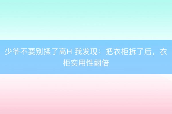 少爷不要别揉了高H 我发现：把衣柜拆了后，衣柜实用性翻倍