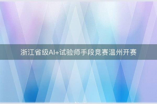 浙江省级AI+试验师手段竞赛温州开赛