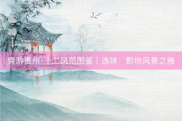 爽游贵州·十二风范图鉴丨逸味：黔地风景之雅