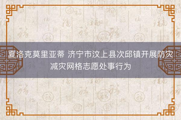 夏洛克莫里亚蒂 济宁市汶上县次邱镇开展防灾减灾网格志愿处事行为