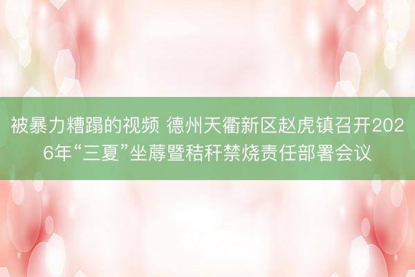 被暴力糟蹋的视频 德州天衢新区赵虎镇召开2026年“三夏”坐蓐暨秸秆禁烧责任部署会议