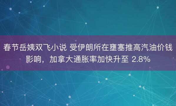 春节岳姨双飞小说 受伊朗所在壅塞推高汽油价钱影响，加拿大通胀率加快升至 2.8%