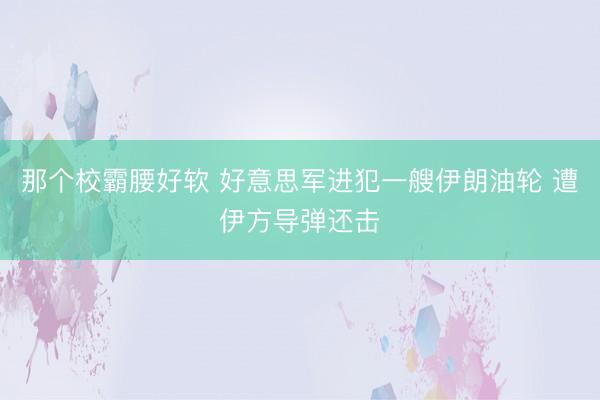那个校霸腰好软 好意思军进犯一艘伊朗油轮 遭伊方导弹还击