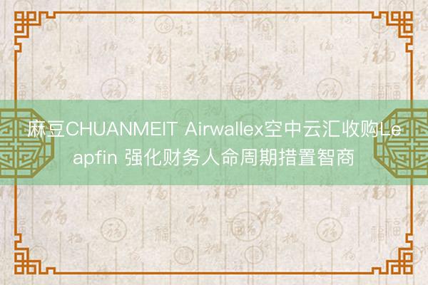 麻豆CHUANMEIT Airwallex空中云汇收购Leapfin 强化财务人命周期措置智商